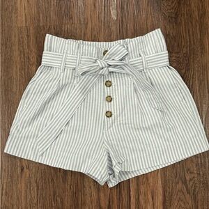 Abercrombie & Fitch Striped High-Waisted Shorts